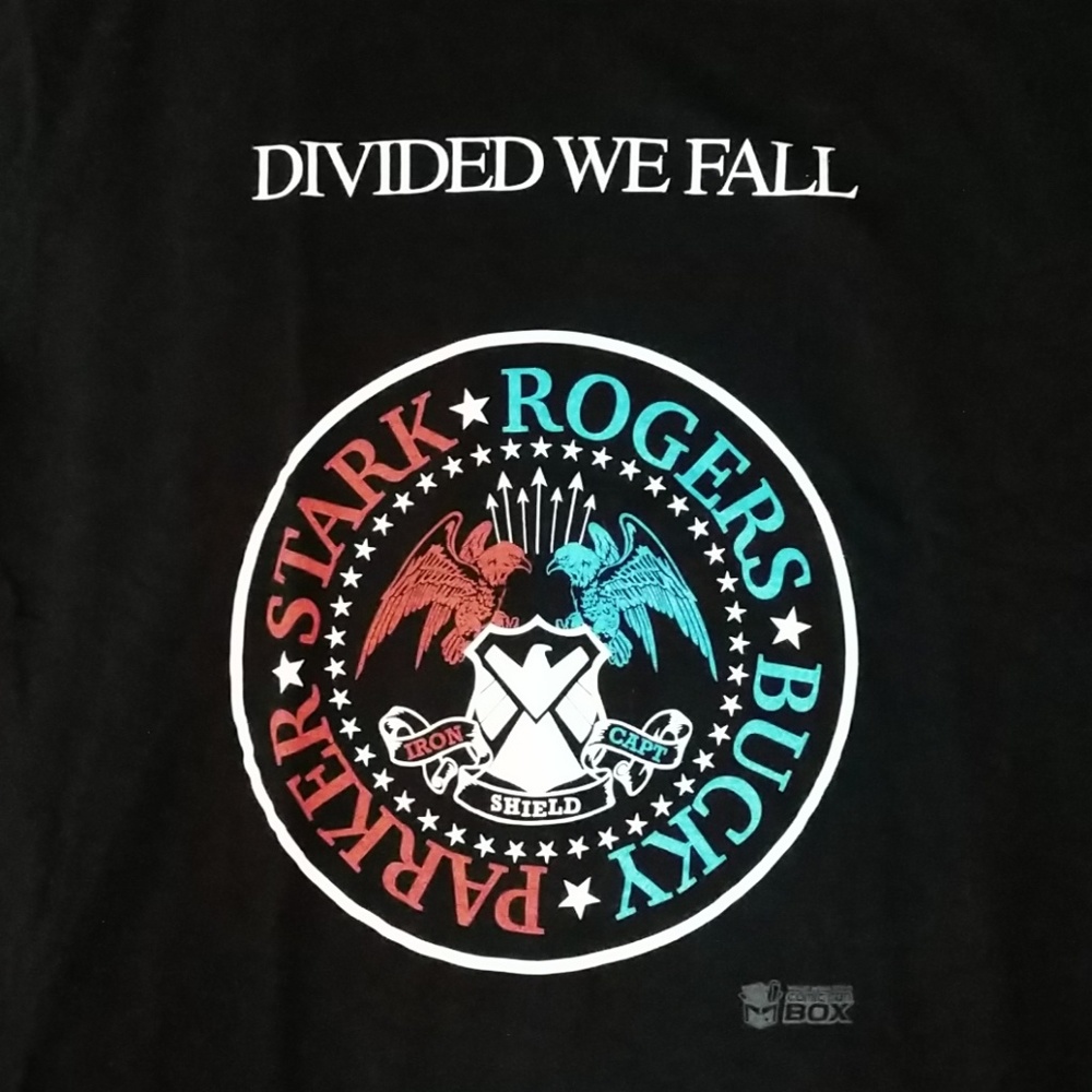 Civil War Captain America Ironman TShirt Ramones